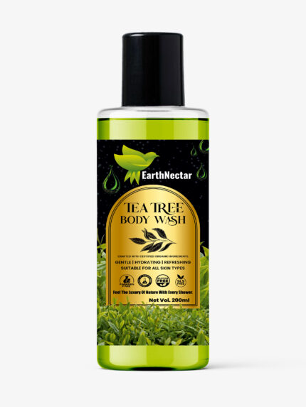 Earth Nectar Premium Tea Tree Shower Gel & Body Wash | Anti-Acne & Oil Control | Purifying & Refreshing with Natural Tea Tree Oil | The Only Truly Paraben-SLS/SLES-Sulphate & Silicone Free | 200ML